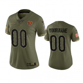 Maillot Femme Chicago Bears Personnalisé Olive 2022 Salute To Service Limited